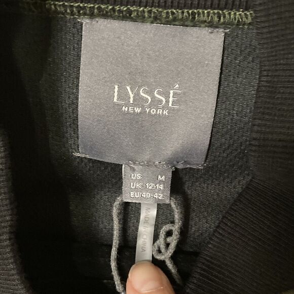 LYSSÉ NY Moto Zip Up Snap Jacket Camouflage Green Sz Medium Green Army Short EUC - Picture 2 of 14